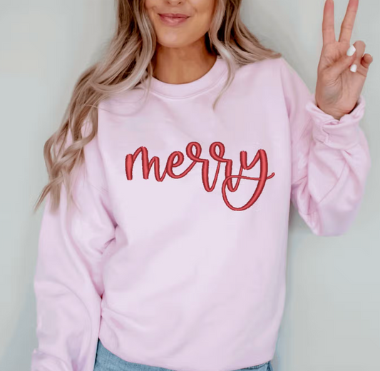 Merry Embroidered Sweatshirt